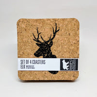 Elk - Cork Coasters - Set of 4