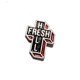 Fresh Hell Enamel pin - BRFC x SFBC - Silver/Black/Red